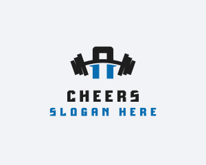 Dumbbell - Barbell Gym Fitness Letter A logo design
