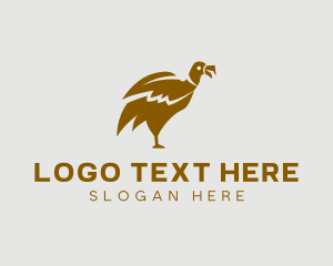 Orange And Brown - Vulture Bird Wildlife logo design
