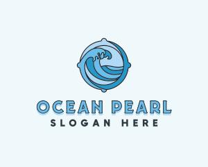 Ocean Wave Sea logo design