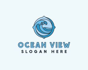 Ocean Wave Sea logo design