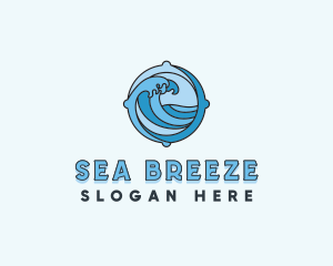 Ocean Wave Sea logo design