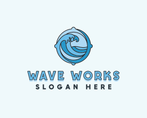 Ocean Wave Sea logo design