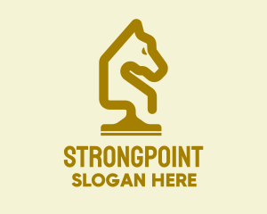 Horse - Gold Horse Cleaning Service logo design