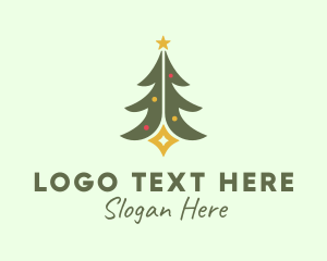 Season - Christmas Tree Star logo design