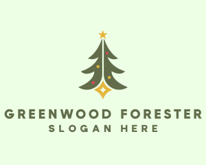 Christmas Forest Star logo design