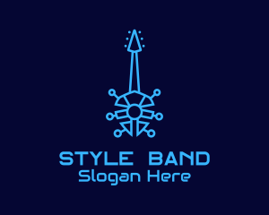 Blue Electric Guitar  logo design