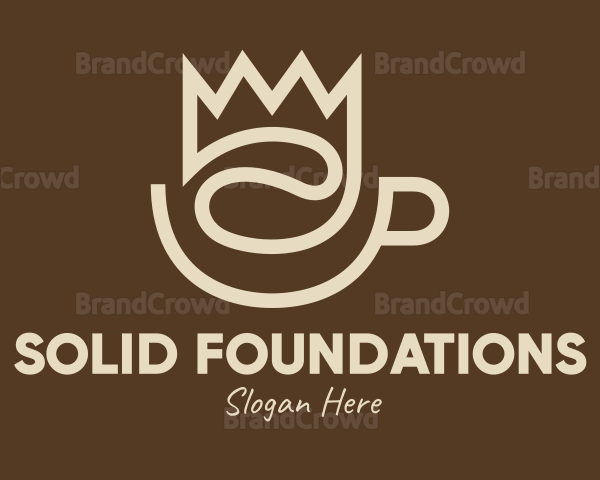 Brown Coffee Crown Logo