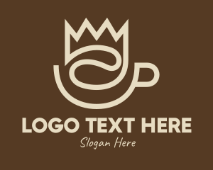 Monoline - Brown Coffee Crown logo design