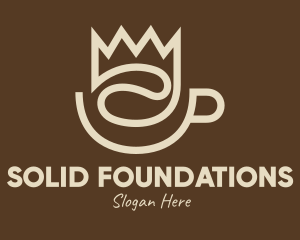 Cappuccino - Brown Coffee Crown logo design