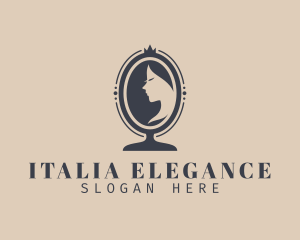 Elegant Mirror Woman logo design