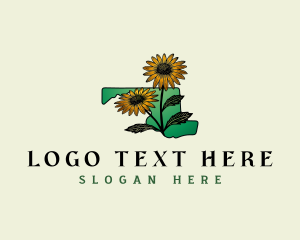 Black Eyed Susan - Maryland Botanical Flower logo design