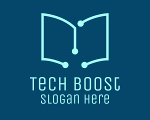 Tech Book Circuit logo design