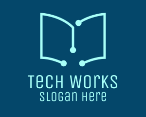 Tech Book Circuit logo design