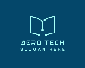 Tech Book Circuit logo design