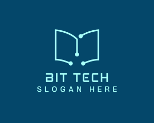 Tech Book Circuit logo design