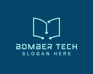 Tech Book Circuit logo design