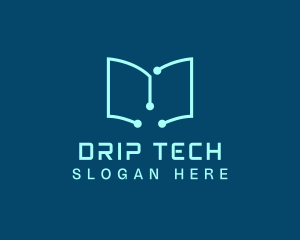 Tech Book Circuit logo design