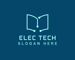 Tech Book Circuit logo design