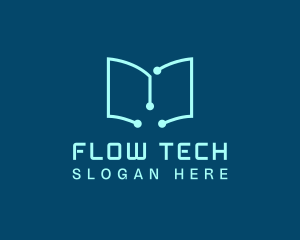 Tech Book Circuit logo design