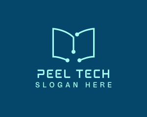 Tech Book Circuit logo design