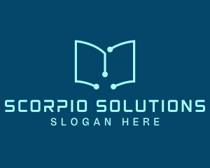 Tech Book Circuit logo design