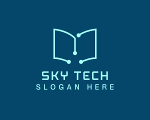 Tech Book Circuit logo design