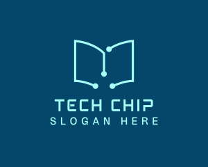 Tech Book Circuit logo design