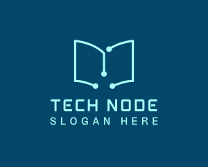 Tech Book Circuit logo design