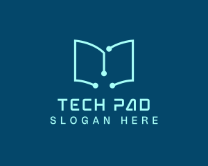 Tech Book Circuit logo design