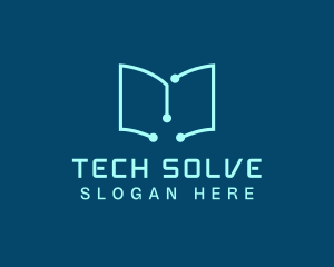 Tech Book Circuit logo design