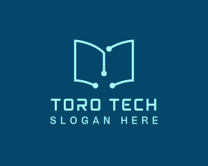 Tech Book Circuit logo design