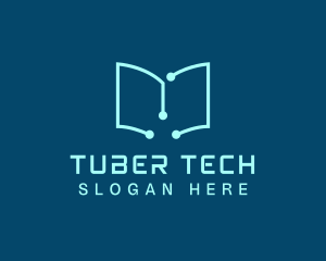 Tech Book Circuit logo design