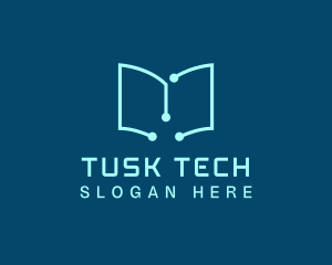 Tech Book Circuit logo design