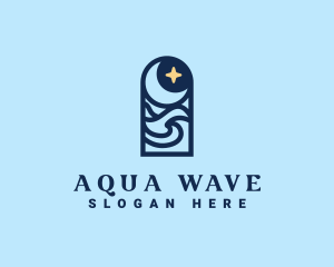 Midnight Beach Wave logo design