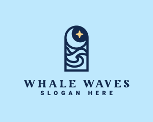 Midnight Beach Wave logo design