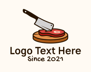 Butcher - Meat Cleaver Chopping Board logo design
