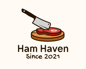 Ham - Meat Cleaver Chopping Board logo design