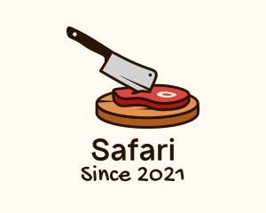 Pork Restaurant - Meat Cleaver Chopping Board logo design
