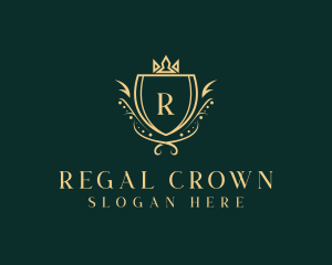 Regal Crown Shield Monarch logo design