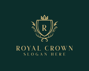 Regal Crown Shield Monarch logo design