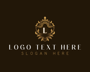 High End - Luxury Crown Leaf logo design