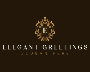 Luxury Crown Leaf logo design