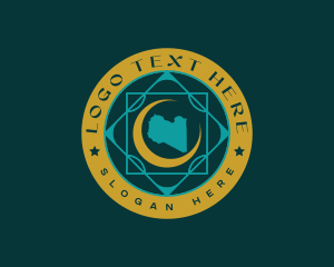 Travel - Islam Libya Map logo design