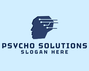 Psycho - Head Research Data logo design