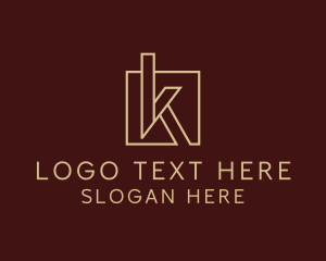 Strategist - Abstract Golden Letter K logo design