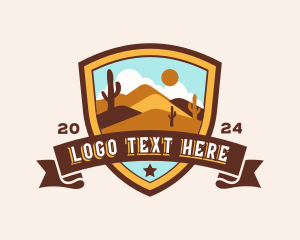 Rodeo - Desert Dunes Shield Landscape logo design