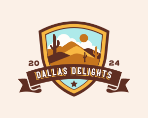 Desert Dunes Shield Landscape logo design