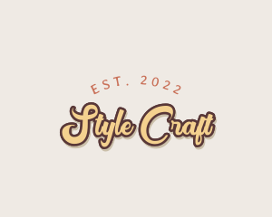 Retro Cursive Style logo design