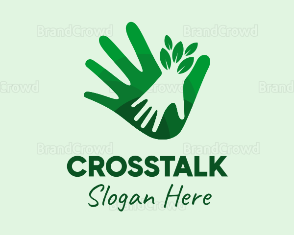 Green Natural Hands Logo