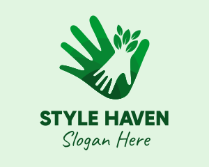 Son - Green Natural Hands logo design